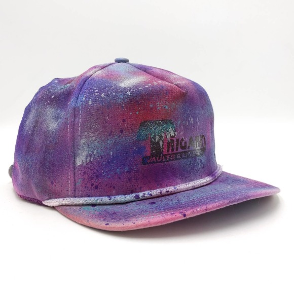 Vintage Trigard Custom Painted Tie Dye Trucker Hat Upcycled Graffiti Cap USA
